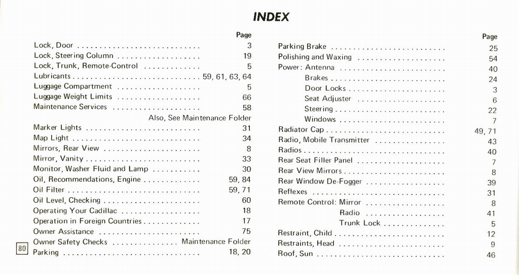 1973 Cadillac Owners Manual Page 63